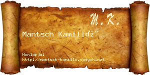 Mantsch Kamilló névjegykártya
